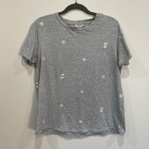 Lucky Brand Embroidered Daisy Tshirt
